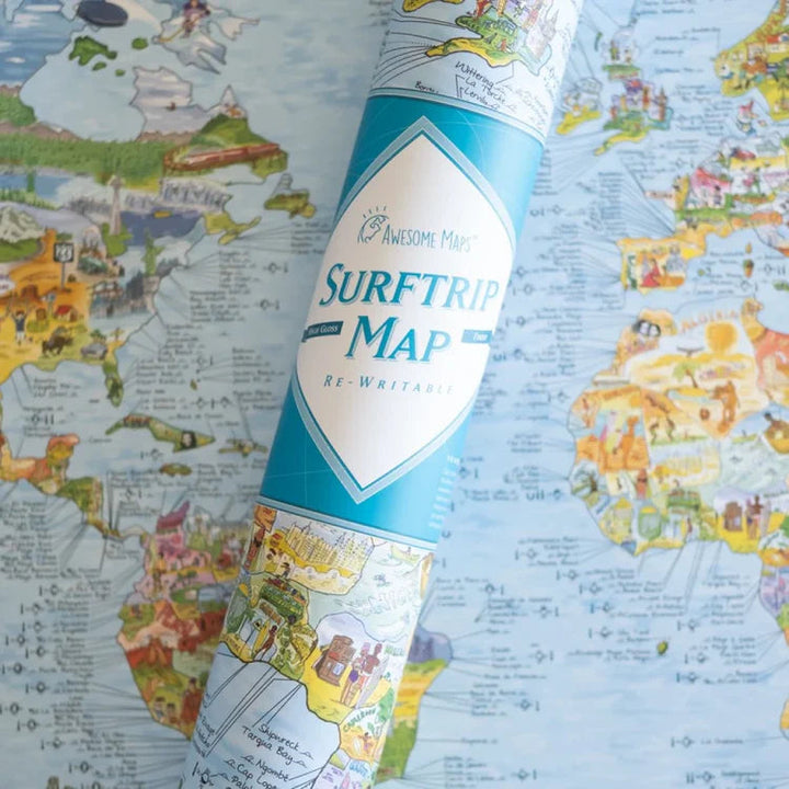 Awesome Maps Travel Towel - surftrip map