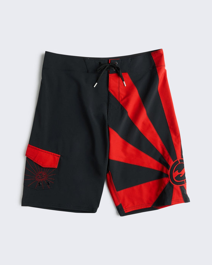 Billabong Herren Boardshorts A.I. Rising Sun Pro 22" - Black/Red