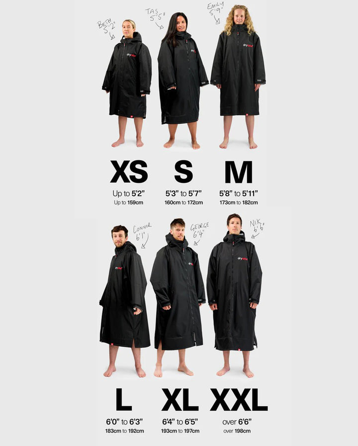 Dryrobe Poncho Advance Langarm V3 - black / grey