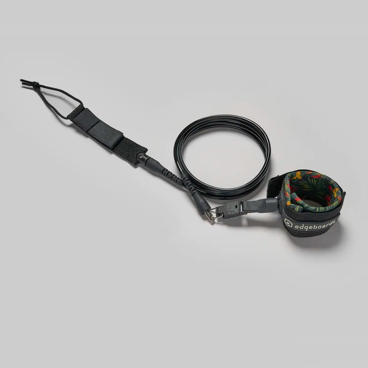 Edgeboards 6'0 Leash + releash montiert - schwarz