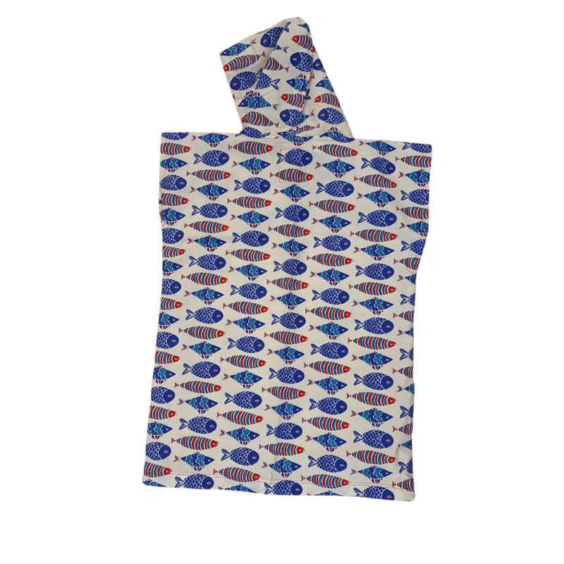 El Viento del Sur Kinder Poncho - red/blue fishes