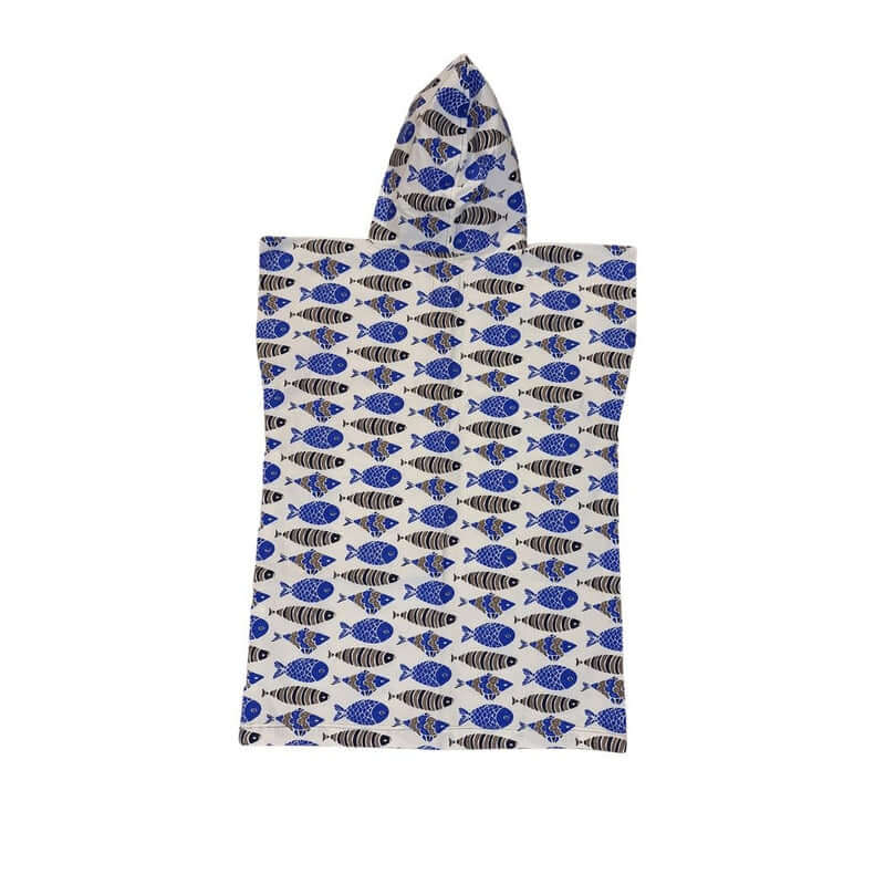 El Viento del Sur Poncho Kids - black/blue fishes