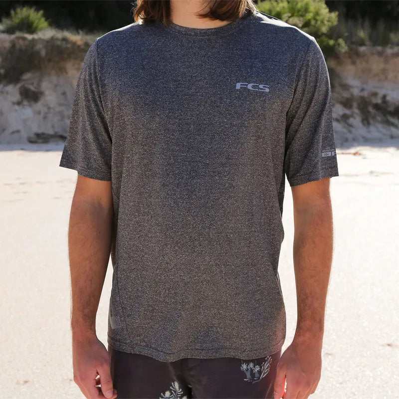 FCS Herren Lycra Kurzarm UV Surf Tee - Heather Grey