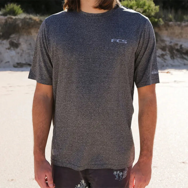 FCS Herren Lycra Kurzarm UV Surf Tee - Heather Grey