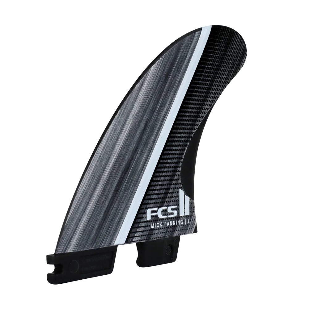 FCS II Finnen Mick Fanning Glass Fibre Fusion Tri - Smoke/ White