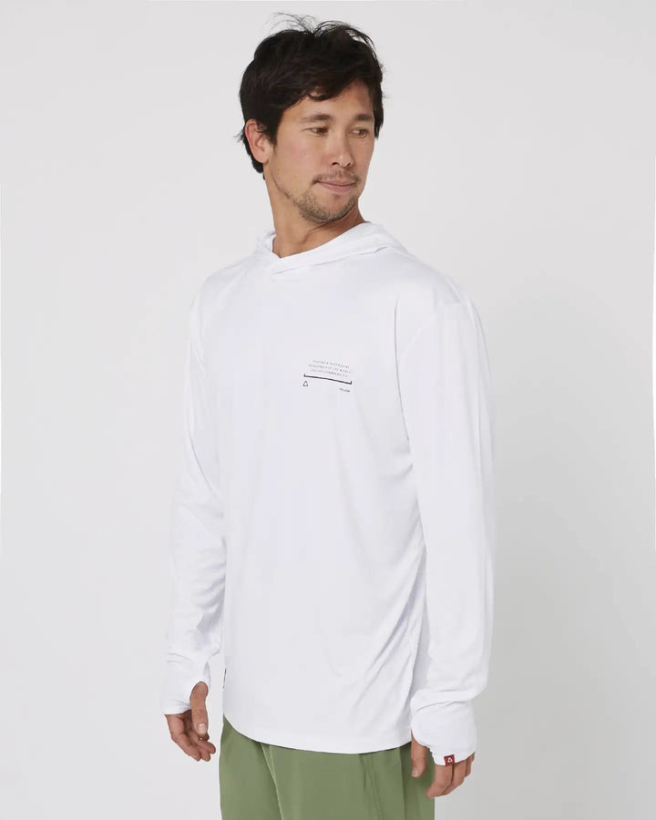 Follow Herren Surfshirt Langarm mit Hood - White