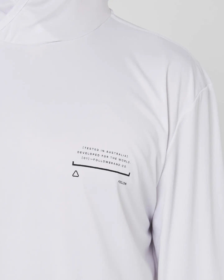 Follow Herren Surfshirt Langarm mit Hood - White
