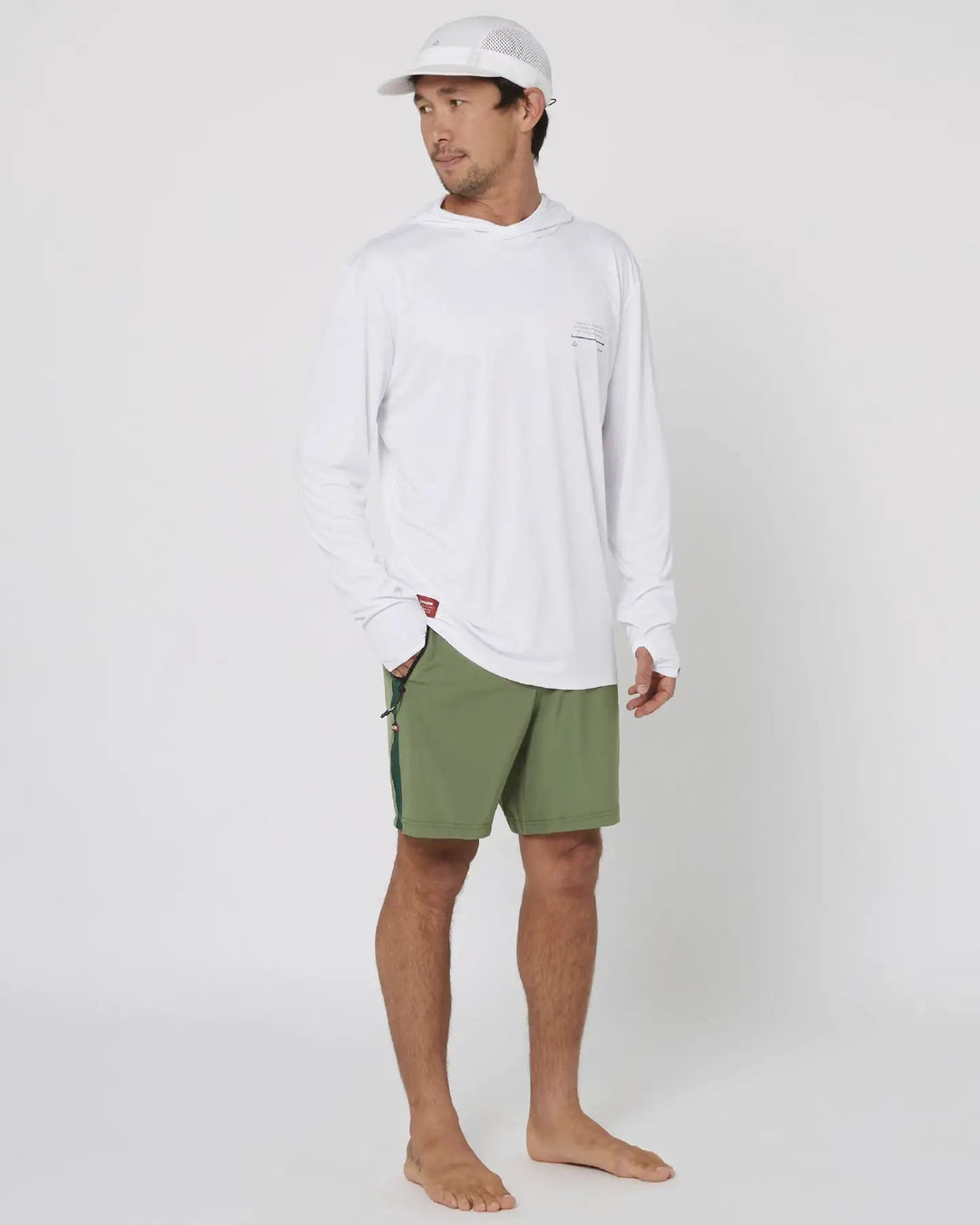 Follow Herren Surfshirt Langarm mit Hood - White