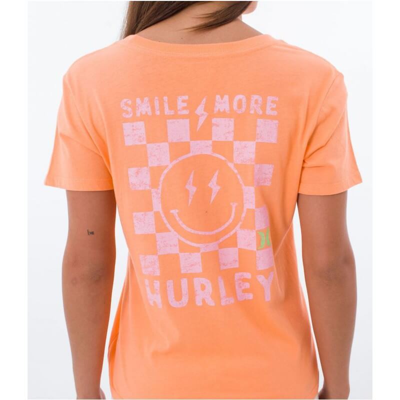 Hurley Damen T-Shirt Kurzarm Smiley Check