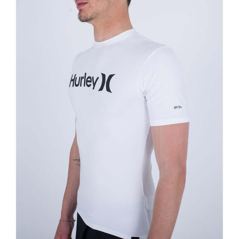 Hurley Herren Lycra Quickdry Rashguard - white