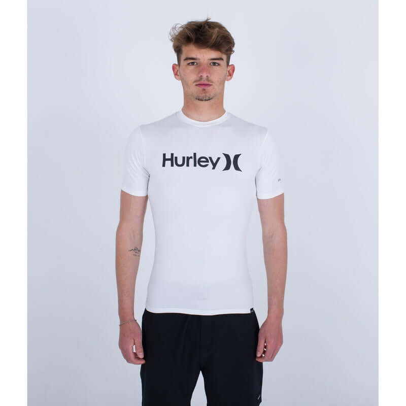 Hurley Herren Lycra Quickdry Rashguard - white