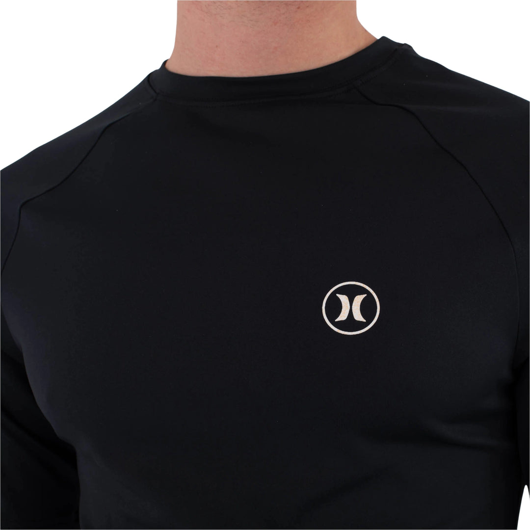 Hurley Herren Lycra Rash Slim Fit Icon Circle SS - Black