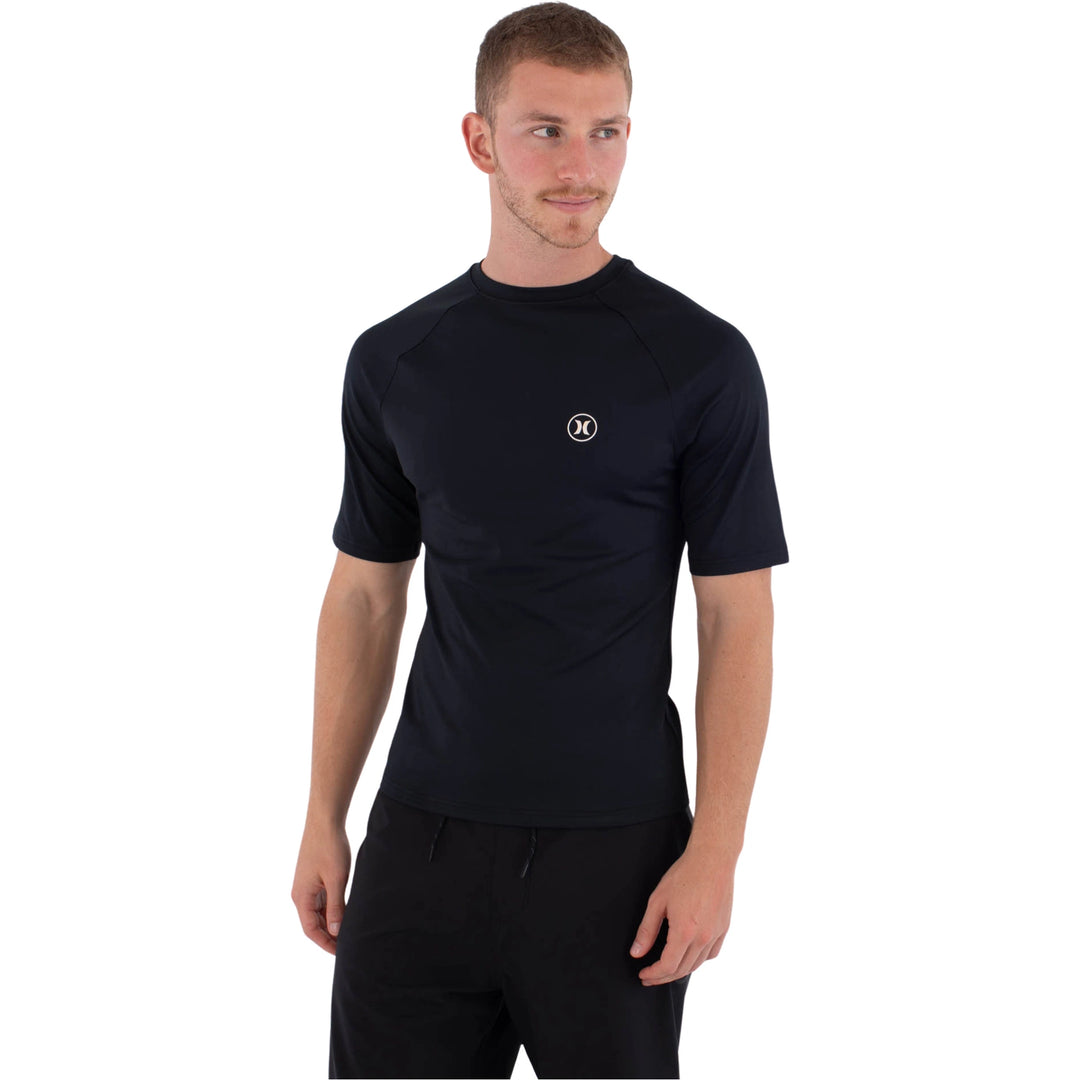 Hurley Herren Lycra Rash Slim Fit Icon Circle SS - Black