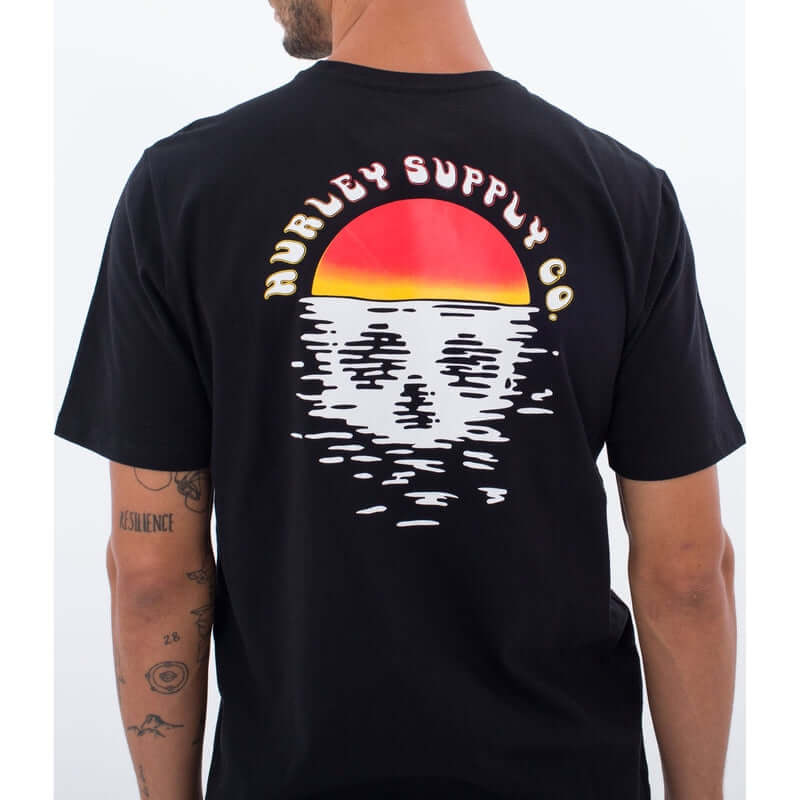 Hurley Herren T-Shirt Everyday Skull Driftin - black