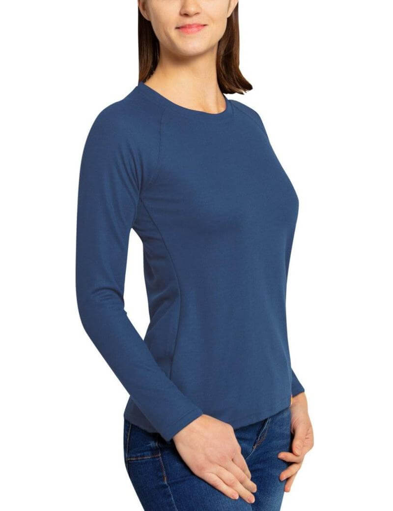 IQ-UV Cool Shirt Langarm Damen - blau