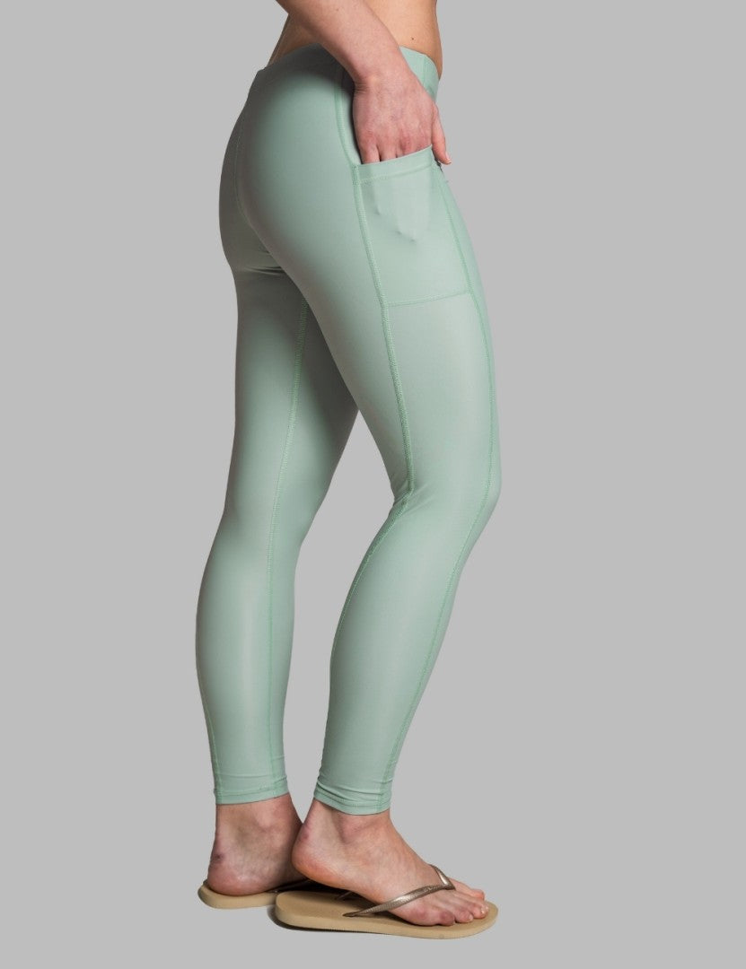 IQ-UV Damen Leggins UPV 300 Slim Fit mit Handy Tasche - grün