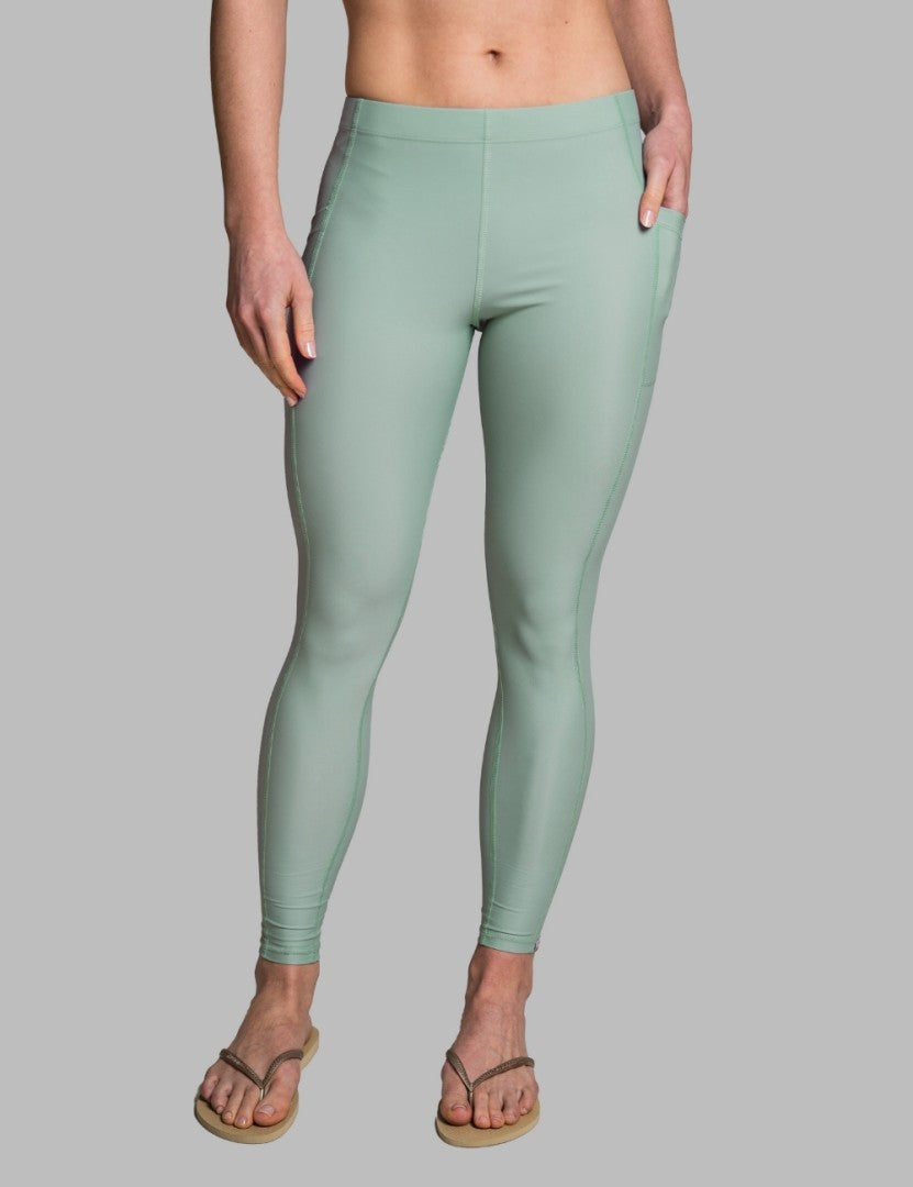 IQ-UV Damen Leggins UPV 300 Slim Fit mit Handy Tasche - grün
