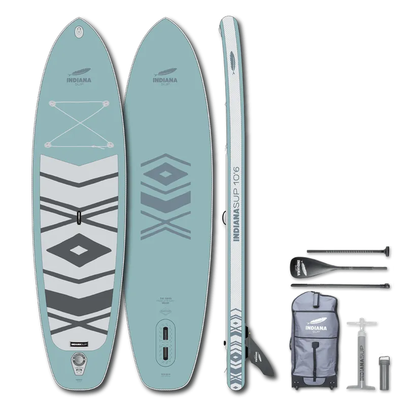 Indiana Inflatable SUP 10'6" Family Pack ink 3-piece Fibre / Composite Paddle - misty blue (2026)