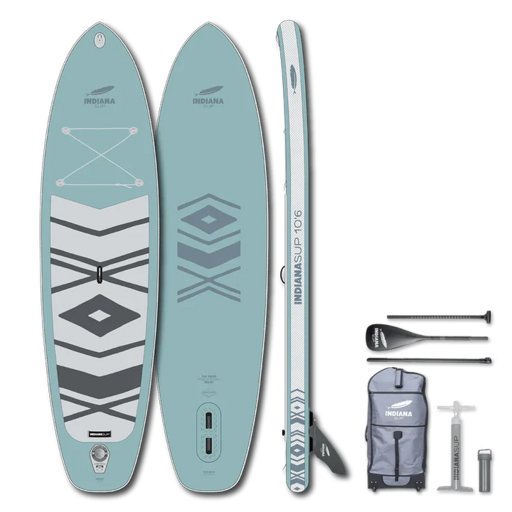 Indiana Inflatable SUP 10'6" Family Pack ink 3-piece Fibre / Composite Paddle - misty blue (2026)