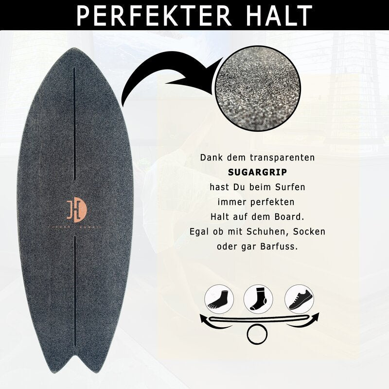 Jucker Hawaii Balanceboard Ocean Rocker Black inkl Trick Rolle