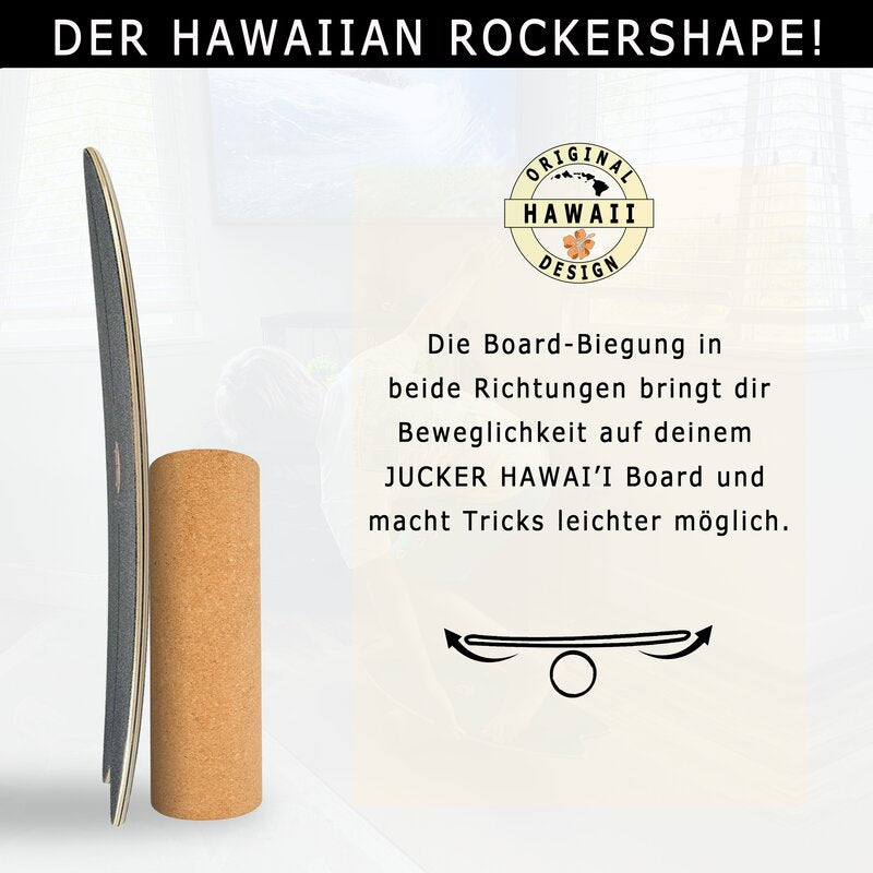 Jucker Hawaii Balanceboard Ocean Rocker Black inkl Trickrolle