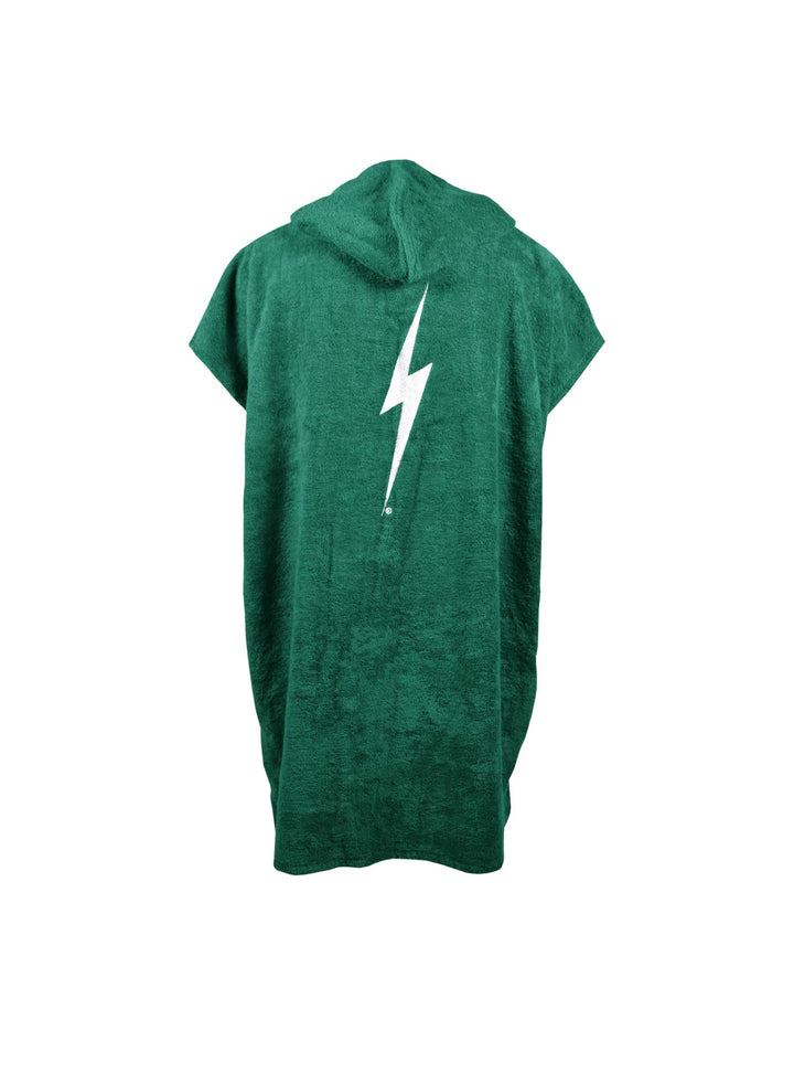 Lighting Bolt Hooded Poncho - Ultramarine Green