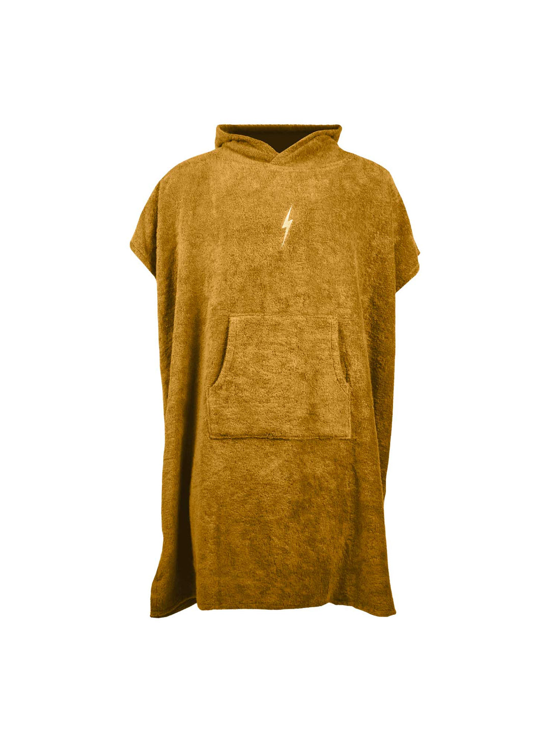 Lightning Bolt Hooded Poncho - Golden Brown