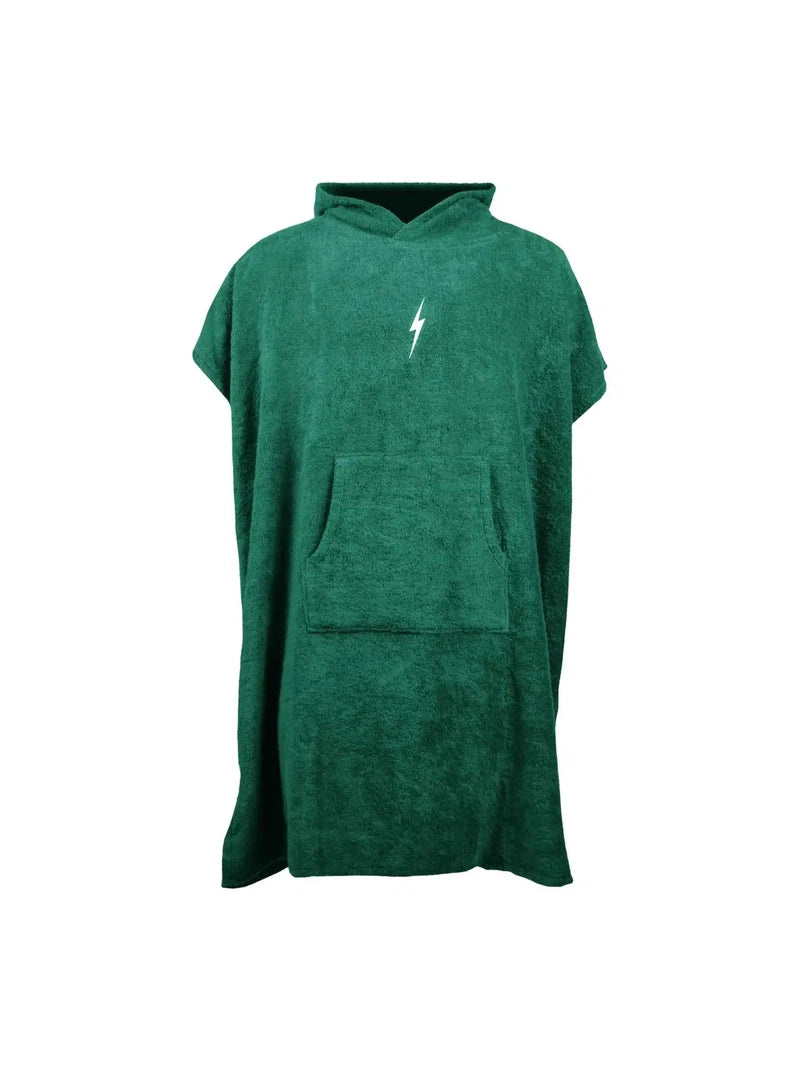 Lightning Bolt Hooded Poncho - Ultramarine Green