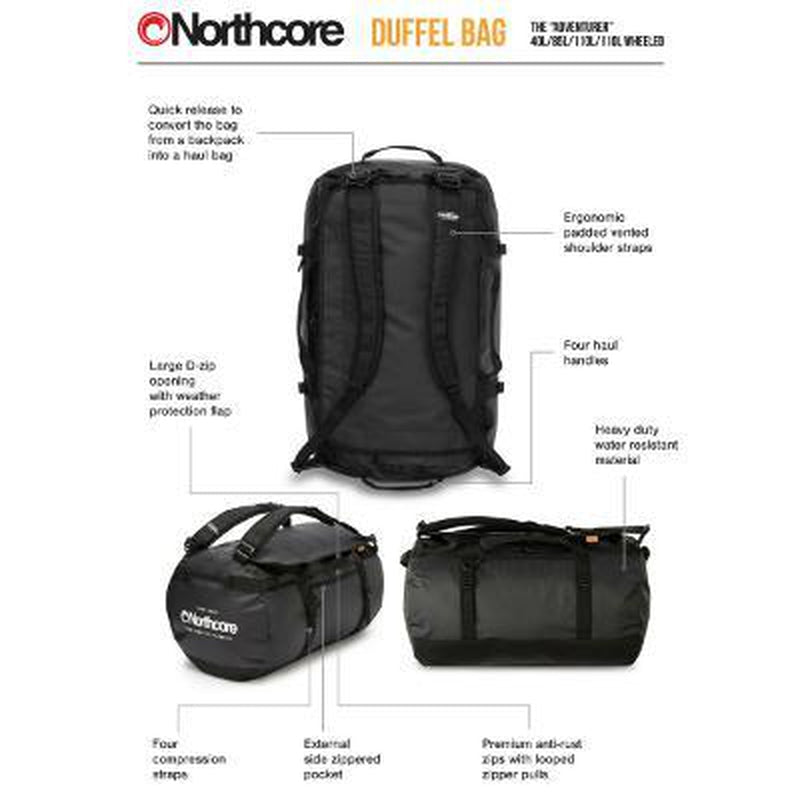 Northcore Duffel Bag 110l - black/grey