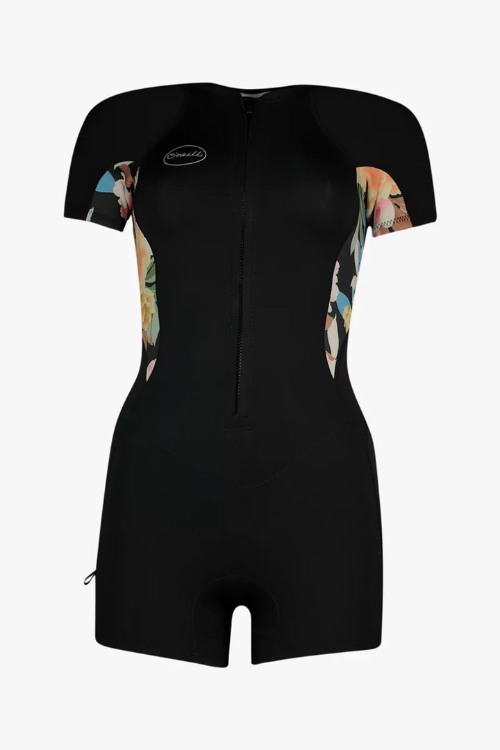 O'Neill Damen Springsuit Bahia 2/1mm Frontzip - black floral
