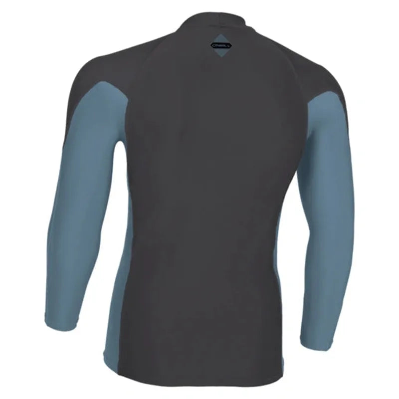 O'Neill Herren Lycra Hyperfreak Skins Langarm Rash Guard - Tempered Steel/Blue Fusion