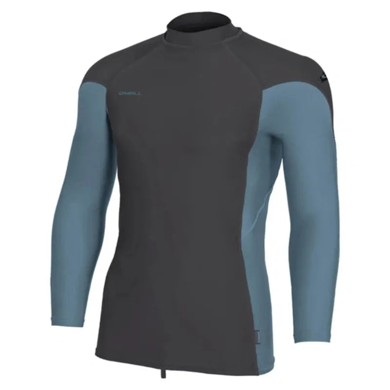O'Neill Herren Lycra Hyperfreak Skins Langarm Rash Guard - Tempered Steel/Blue Fusion