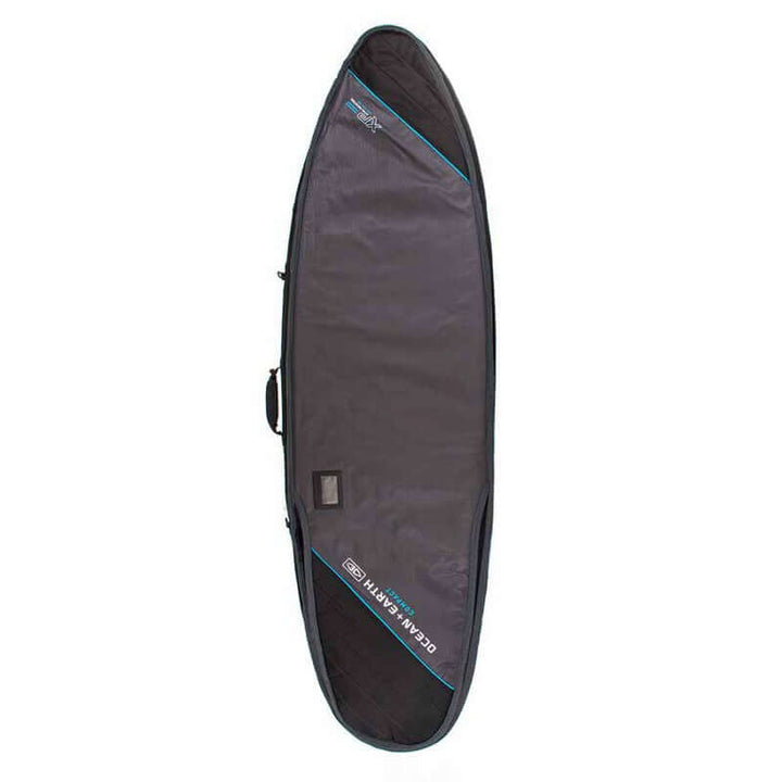 Ocean & Earth 6'0 Compact Double Shortboard Cover - black/grey/blue