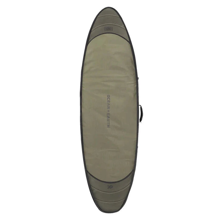 Ocean & Earth 6'4 Double Compact Hypa Shortboard Cover - khaki