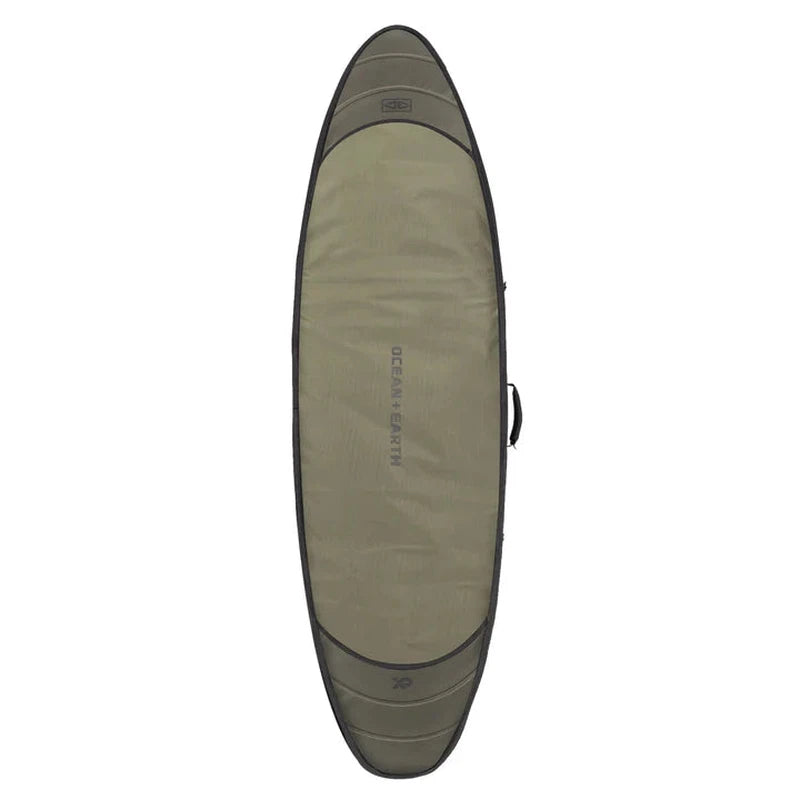 Ocean & Earth 6'8 Double Compact Hypa Shortboard Cover - khaki