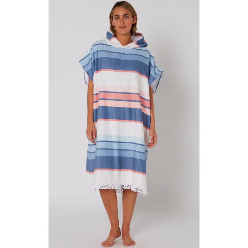 Ocean & Earth Ladies Hooded Poncho sunkissed 22 - multi stripe