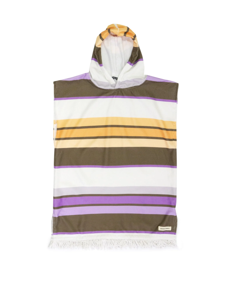 Ocean & Earth Youth Hooded Poncho sunkissed - apricot/violet