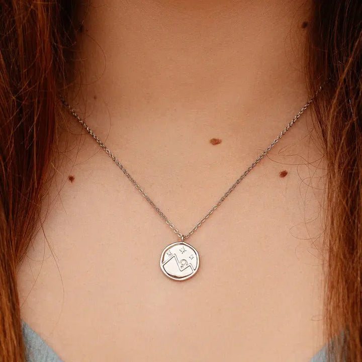 Puravida Halskette Chrystal Mountain Coin - silver