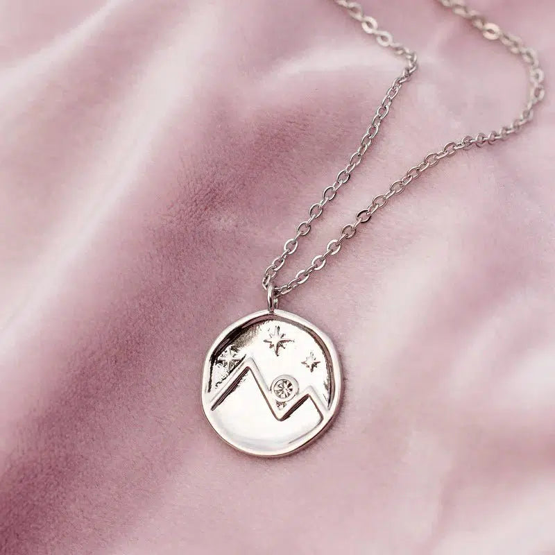 Puravida Halskette Chrystal Mountain Coin - silver