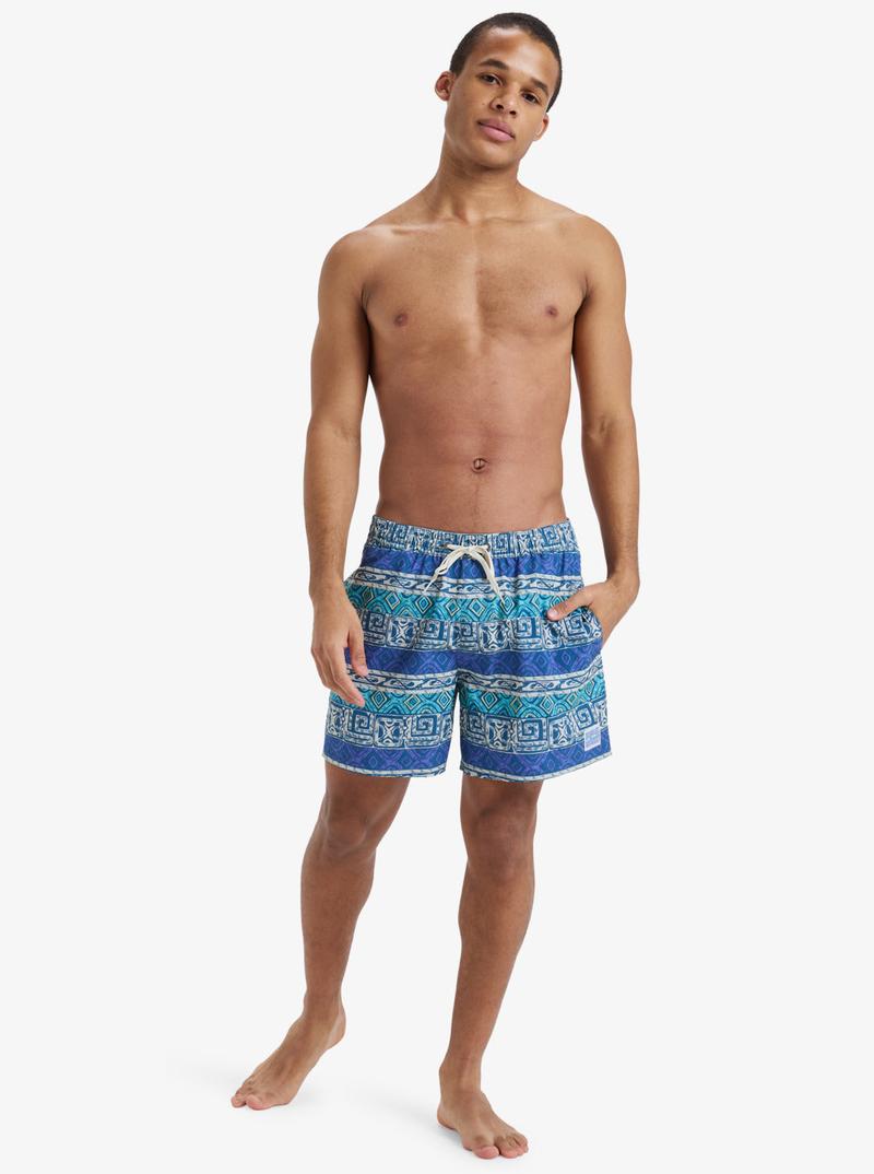 Quiksilver Herren Badehosen Surfsilk Straight 16" - Global Heat Dusted Peri
