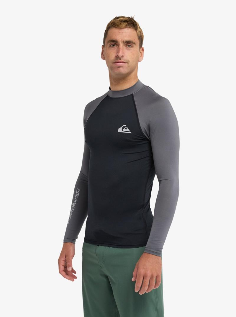 Quiksilver Herren Lycra Everyday Langarm - Black / Iron Gate