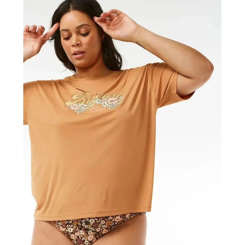 Rip Cirl Damen Lycra kurzarm Sea of Dreams - Light Brown
