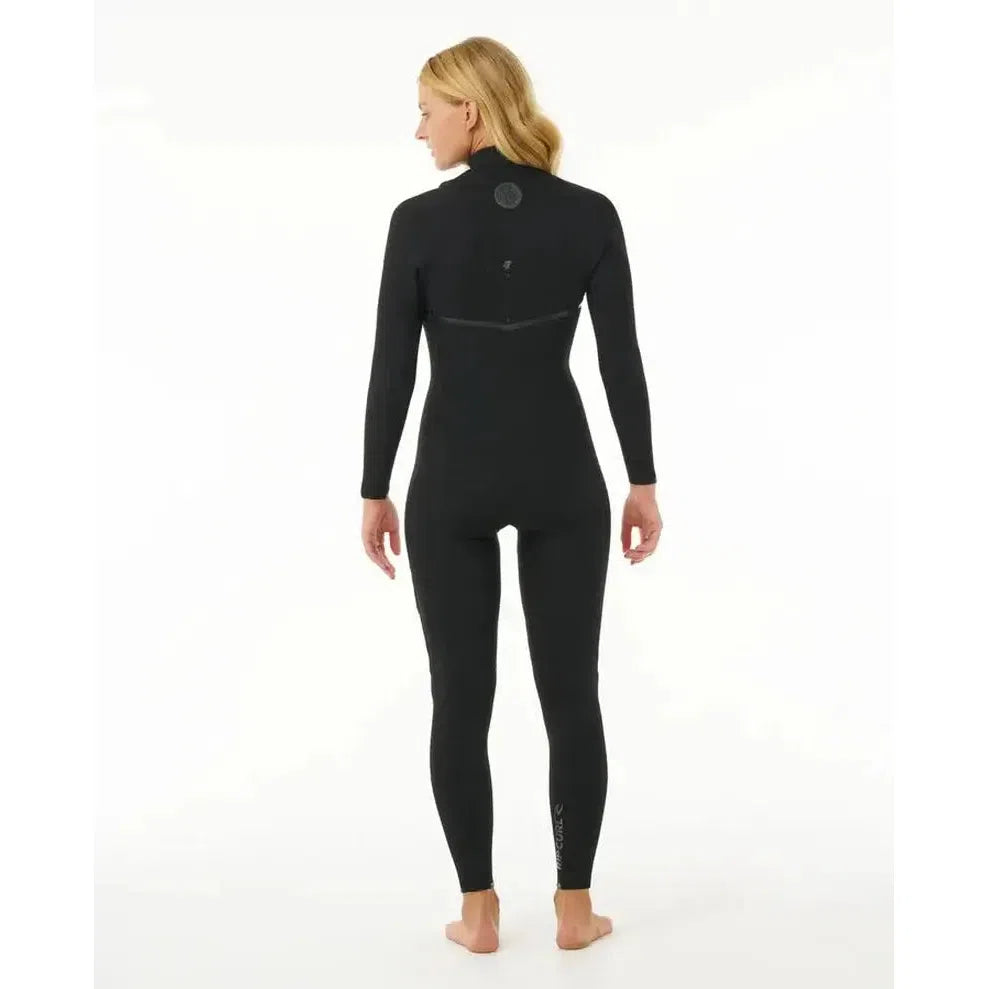 Rip Curl Damen E Bomb 4/3mm, Chestzip Neoprenanzug - black