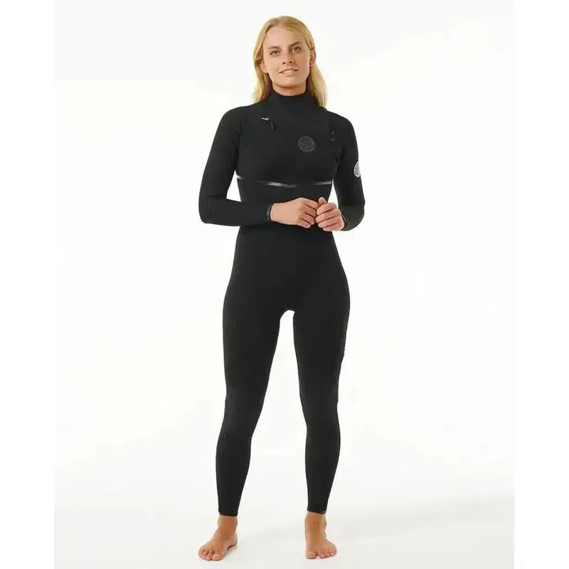 Rip Curl Damen E Bomb 4/3mm, Chestzip Neoprenanzug - black