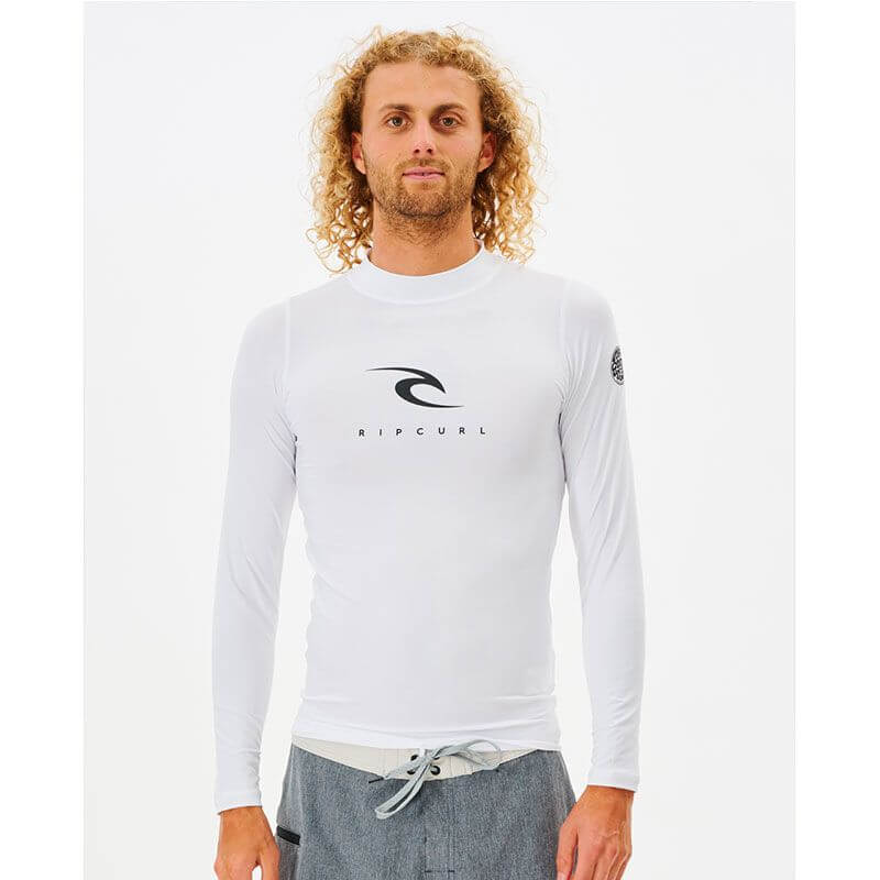 Rip Curl Herren Lycra Corpo UV Shirt, langarm - white