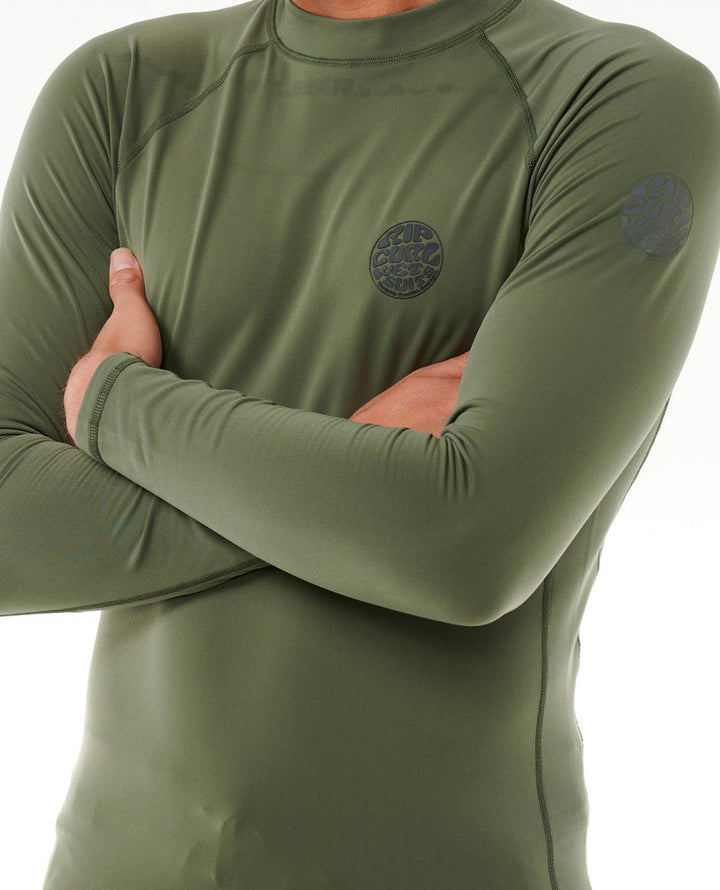 Rip Curl Herren Lycra Icons Brushed langarm - dark olive