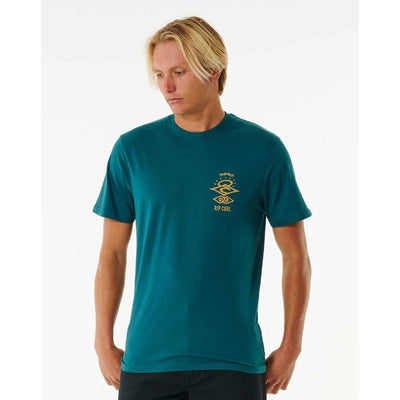 Rip Curl Herren T-Shirt Search Icon - blue green