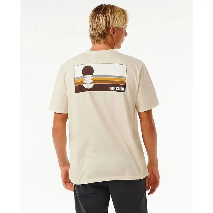 Rip Curl Herren T-Shirt Surf Revivial Peaking - Vintage White