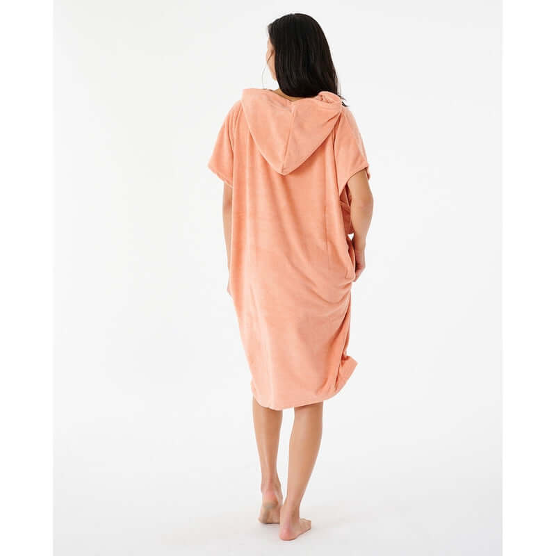 Rip Curl Hooded Towel Poncho Script - dusty coral