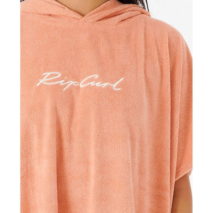Rip Curl Hooded Towel Poncho Script - dusty coral